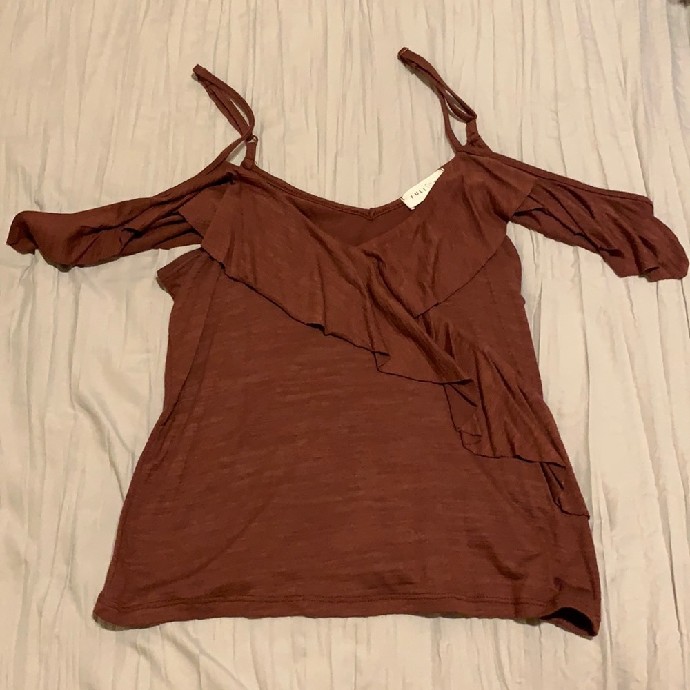Maroon-ish off the shoulder shirt
